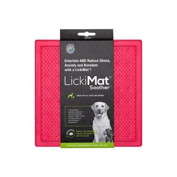 Лизальний килимок антистрес для собак LickiMat Soother Pink мʼяка основа tb-27720 фото