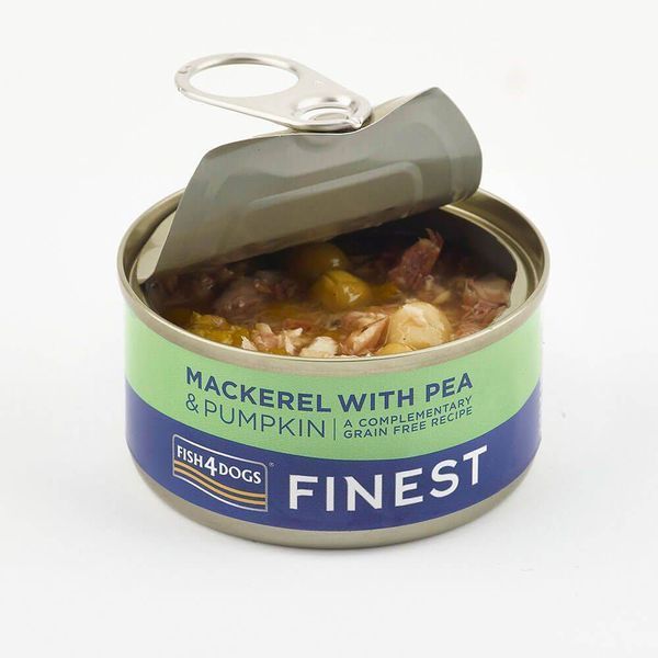 Натуральный влажный корм для собак Скумбрия с тыквой и горохом Fish4Dogs Finest 85 г (низкое содержание жира) tb-32295 фото