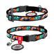 Нашийник для котів нейлоновий WAUDOG Nylon з QR паспортом, малюнок "Зубасті монстри", пластиковий фастекс, XS, Ш 10 мм, Дов 20-30 см 279-4048 фото 1